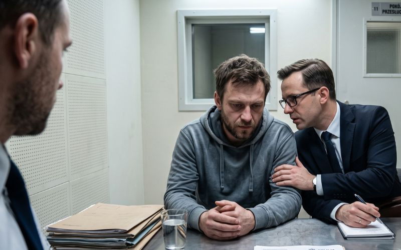 adwokat sprawy karne Bielsko-Biała – obrońca podczas przesłuchania na komisariacie