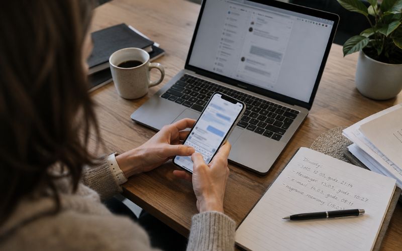 zabezpieczanie dowodów gróźb karalnych – wiadomości SMS w telefonie i notatki z datami