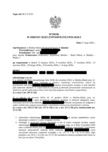 Zanonimizowane orzeczenie – Sąd Rejonowy w Bielsku-Białej, 2026 r.
