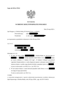 Zanonimizowane orzeczenie – Sąd Okręgowy w Bielsku-Białej, 2025 r.